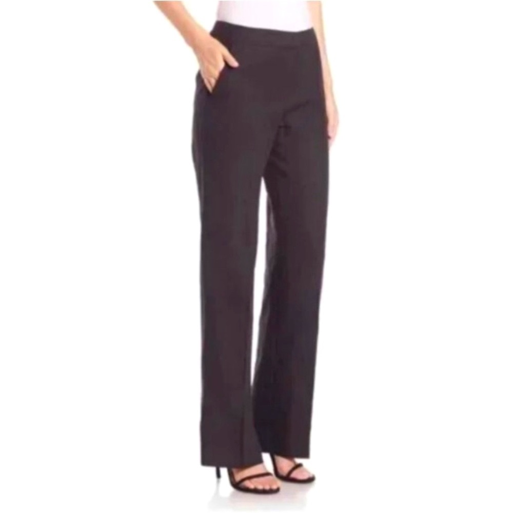 Max Mara Silk Virgin Wool Trouser Pants Women Size 8 Dark Brown Old Money Office